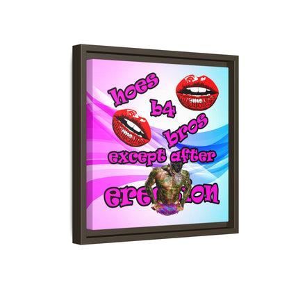 hoes b4 bros - framed canvas art (light blue-pink wave)