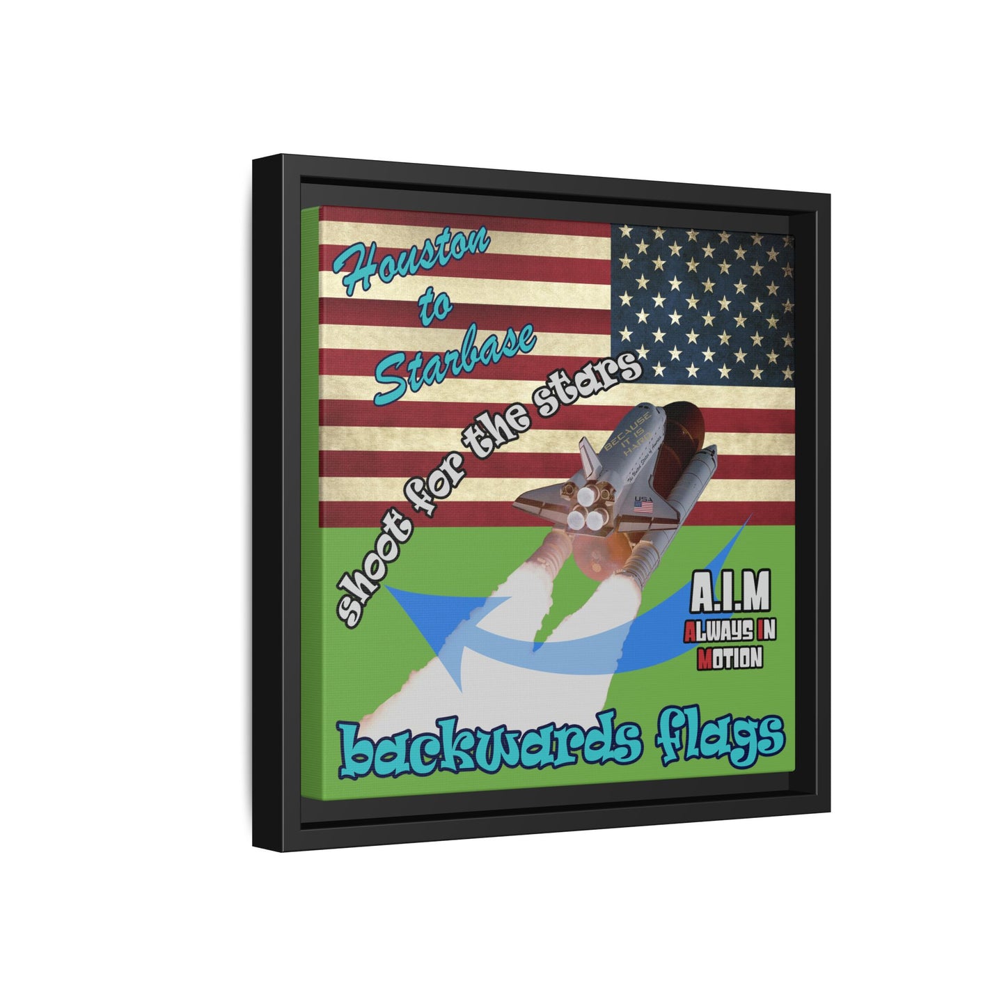 shoot for the stars - framed canvas art (green)