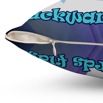 shoot for the stars - Spun Polyester Square Pillow - (grey-pink wave)