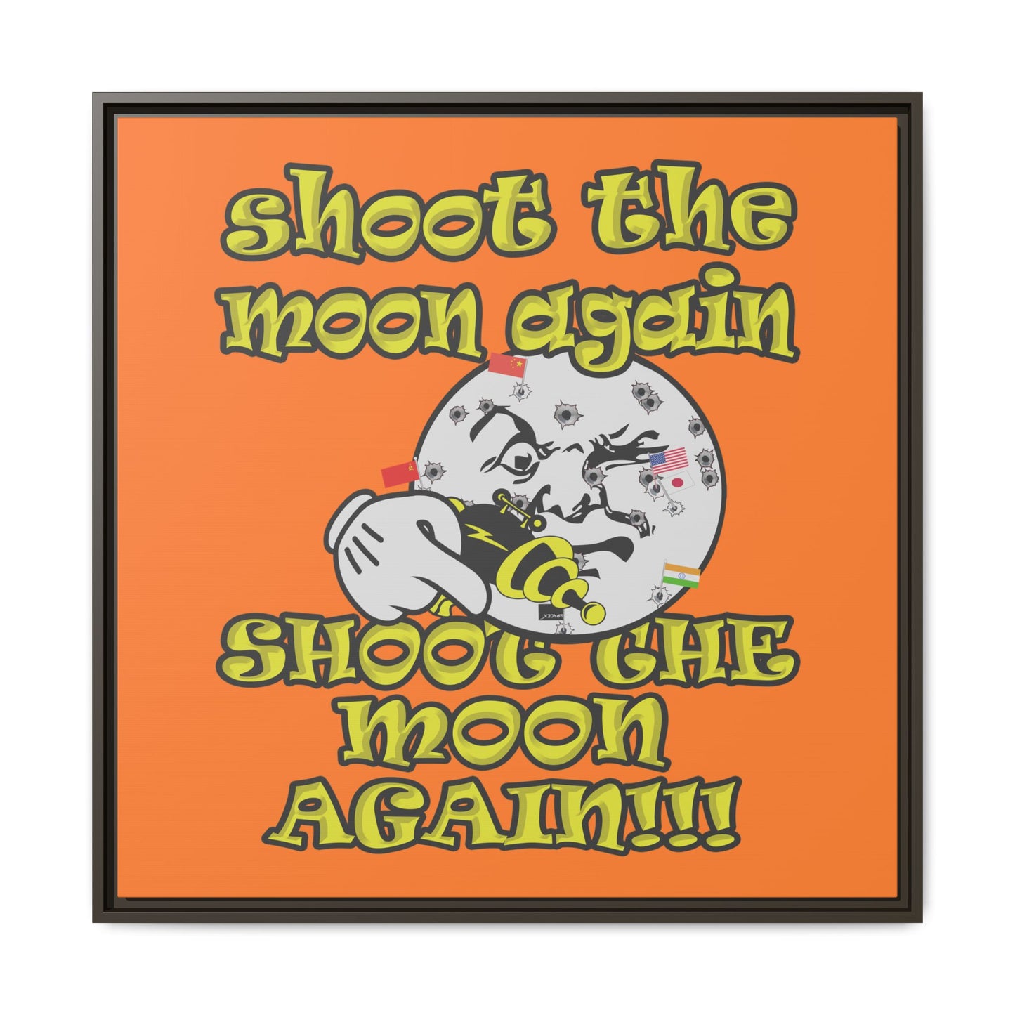 shoot the moon again - framed canvas art (crusta)