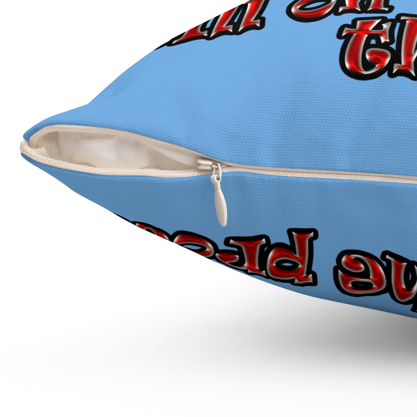 schrodinger's cat - Spun Polyester Square Pillow - (light blue)