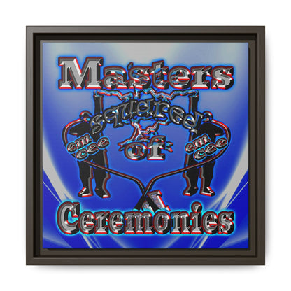 em cee squared - framed canvas art (blue-white wave)