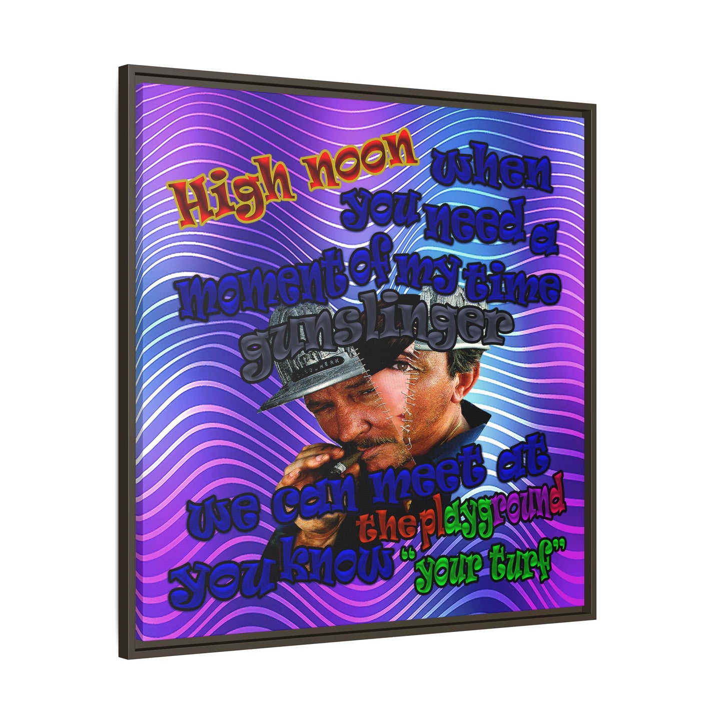 high noon - framed canvas art (purple wave)
