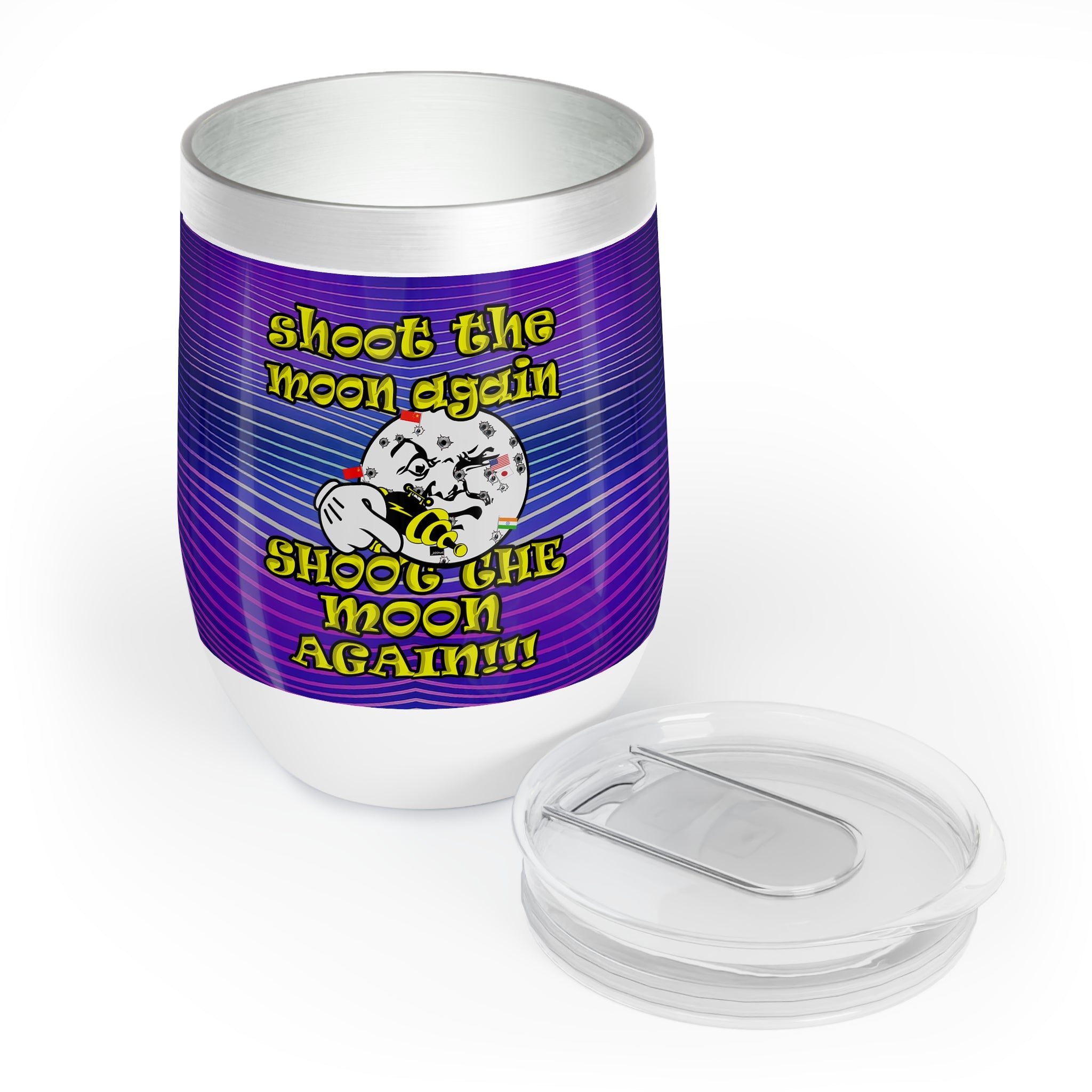 shoot the moon again - Chill Wine Tumbler (purple wave)