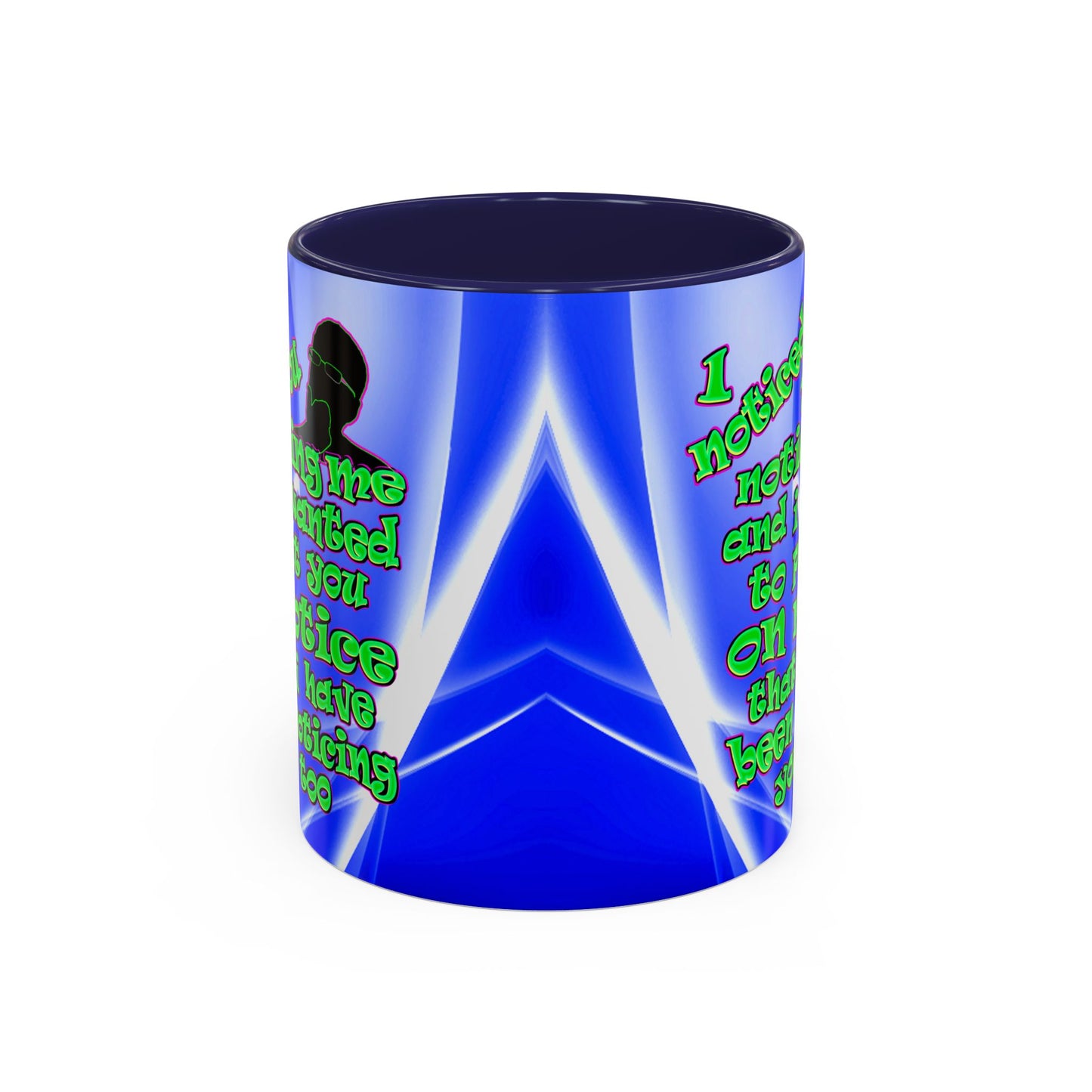 noticed you noticing - Accent Mug (blue-white wave)
