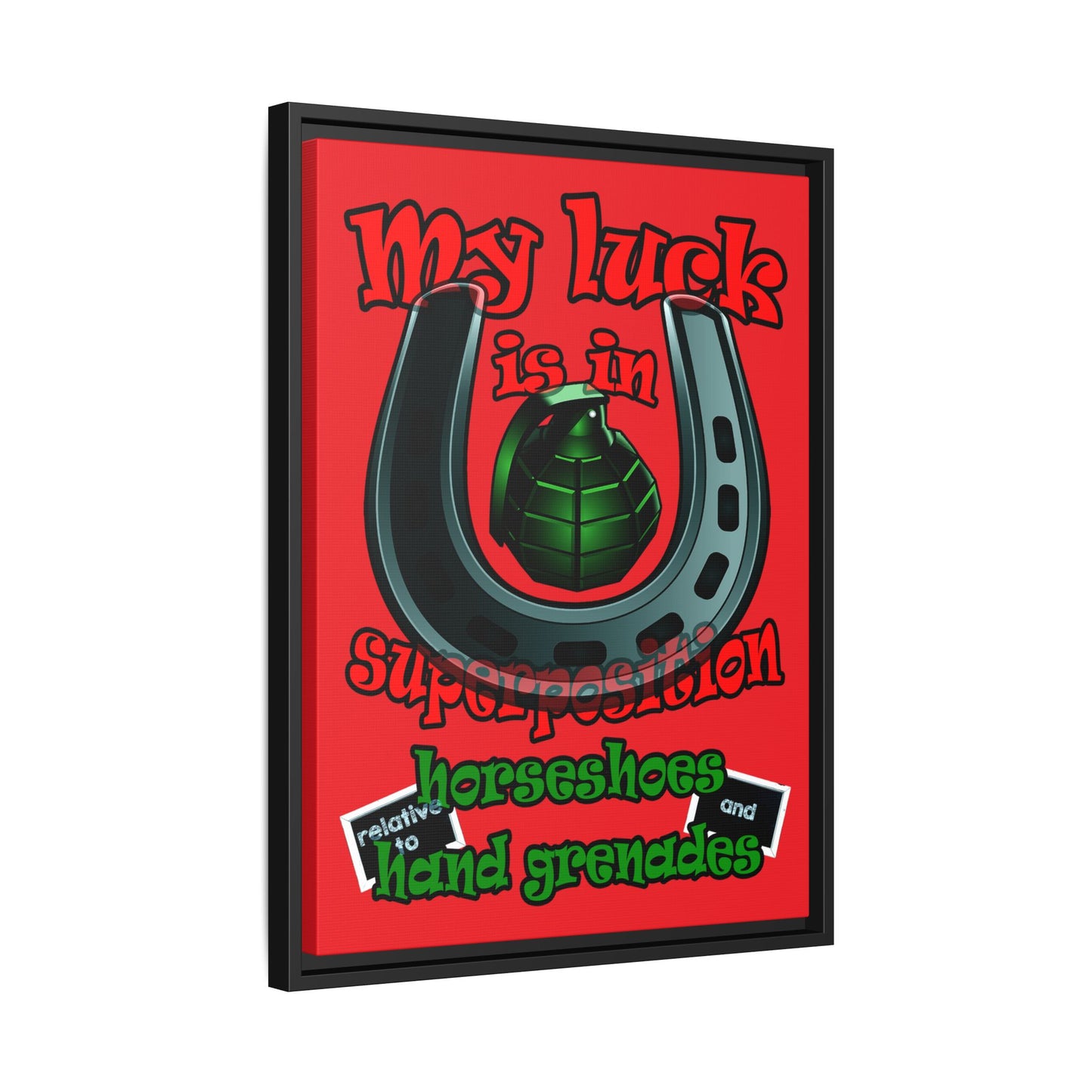 my luck - framed canvas art (red)