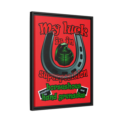 my luck - framed canvas art (red)
