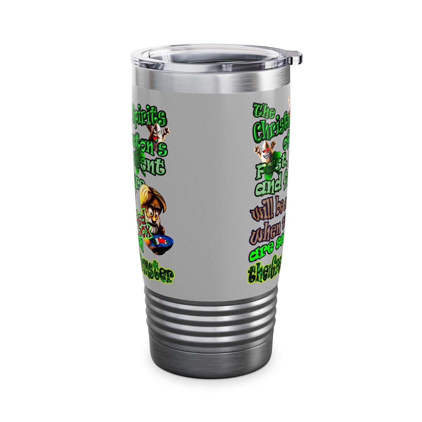 christmas spirits of boston - Ringneck Tumbler, 20oz (light grey)