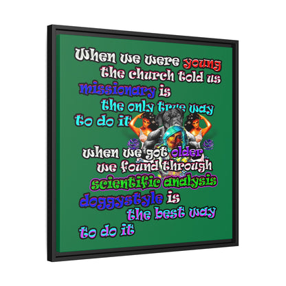 doggystyle - framed canvas art (dark green)