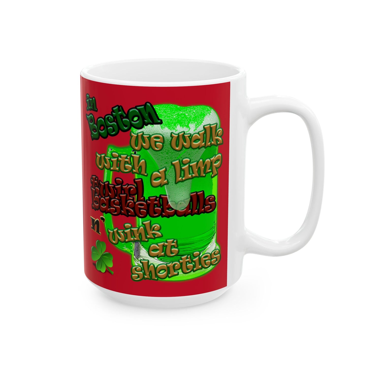 celtics logo - White Mug (dark red)