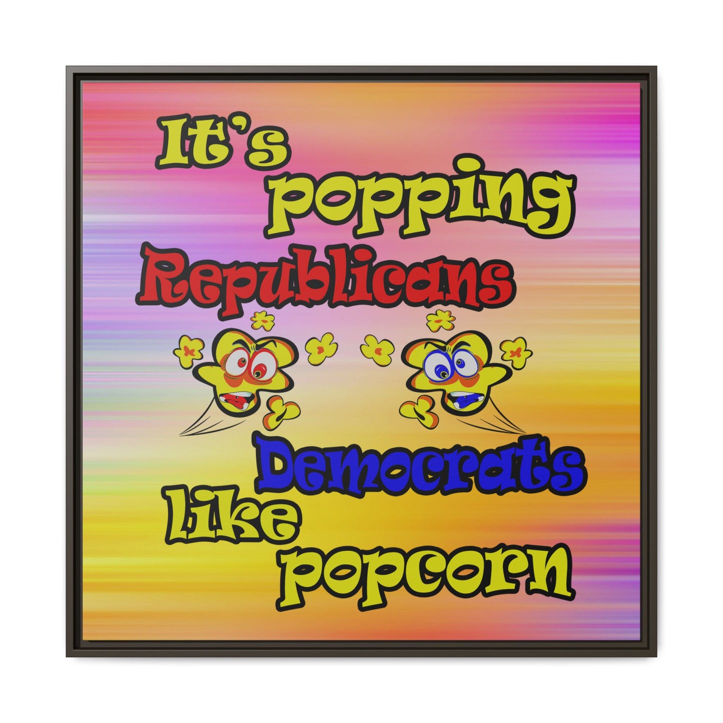 popping like popcorn - framed canvas art (color blur)