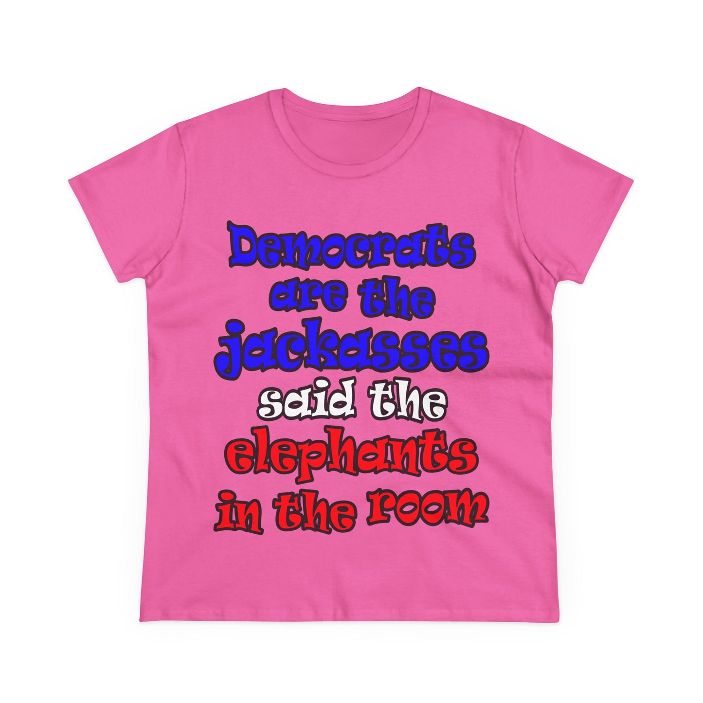 donkeys and elephants - Women's Midweight Cotton Tee
