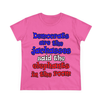 donkeys and elephants - Women's Midweight Cotton Tee