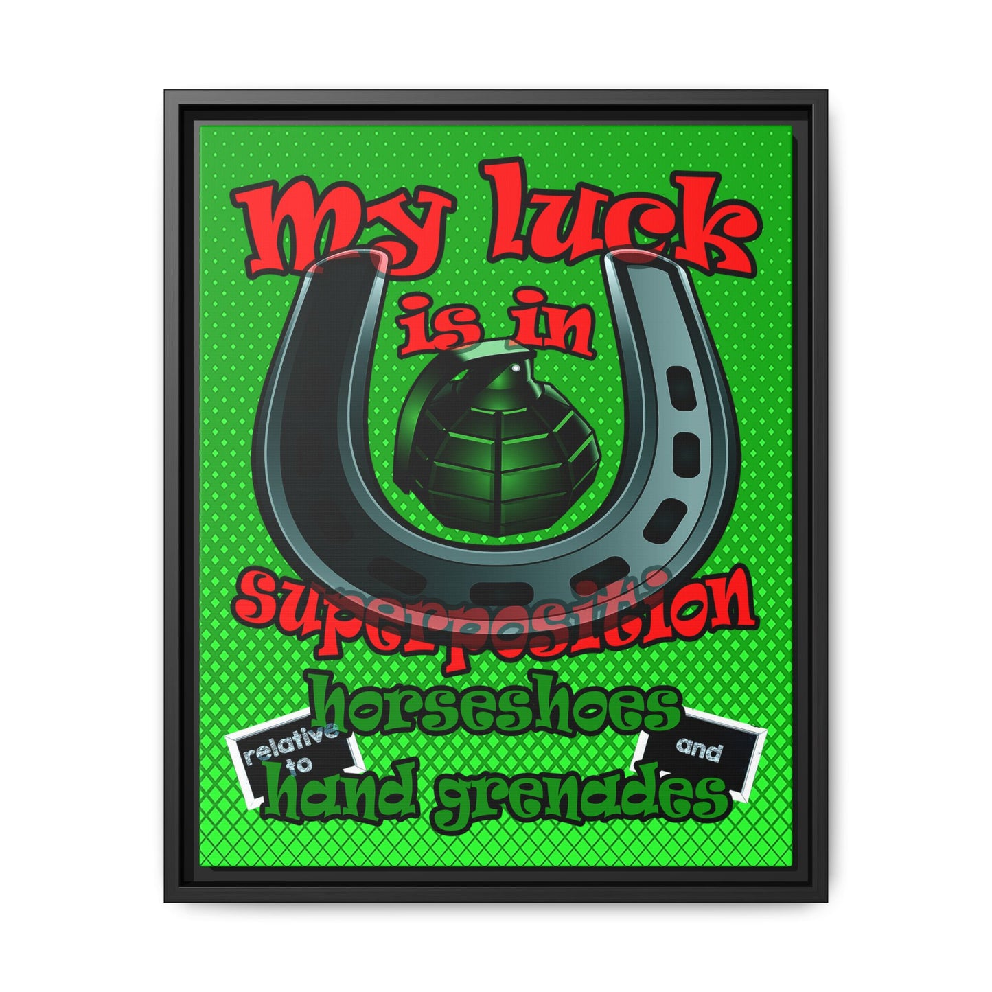 my luck - framed canvas art (logo green)