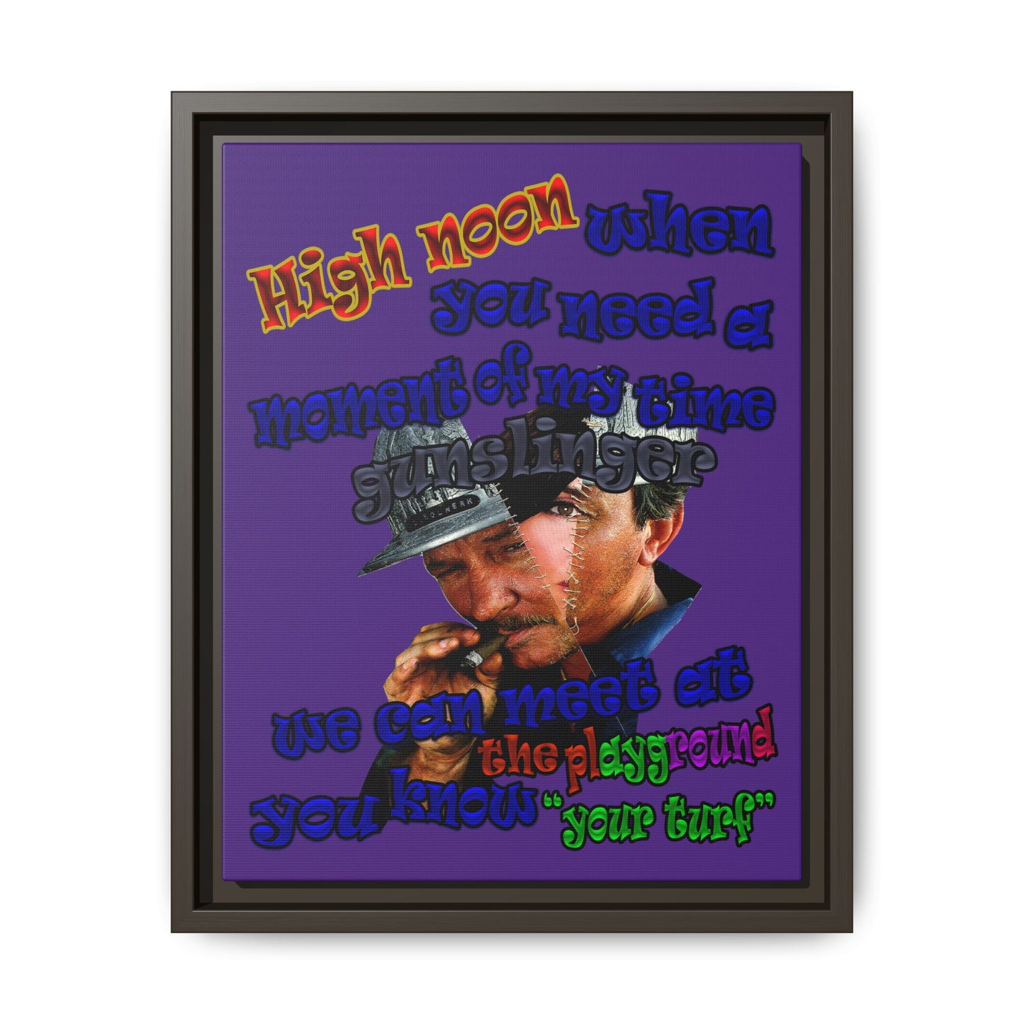 high noon - framed canvas art (purple)