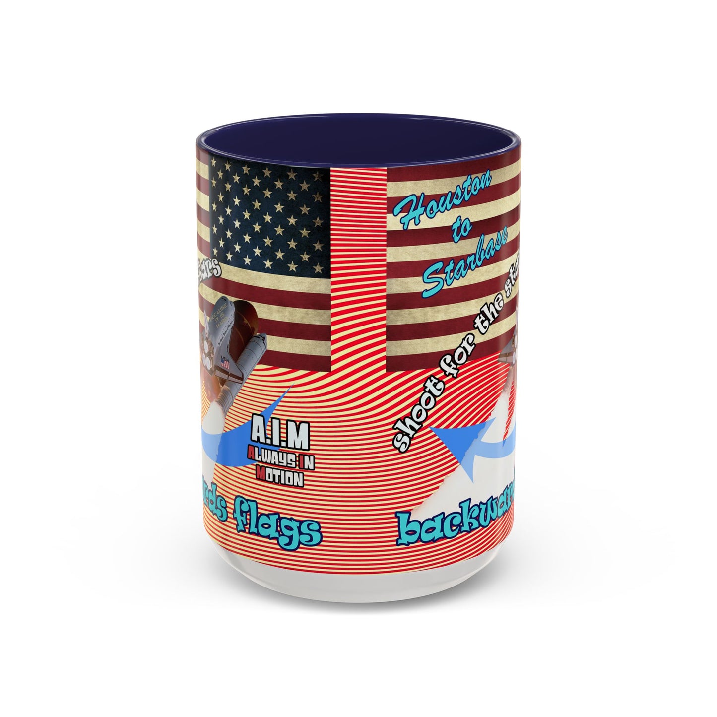 shoot for the stars - Accent Mug (yellow-orange wave)
