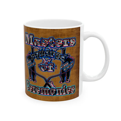 em cee squared - White Mug (brown papyrus)