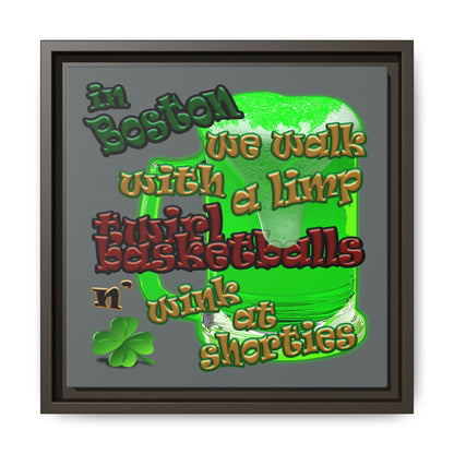 celtics logo - framed canvas art (dark grey)