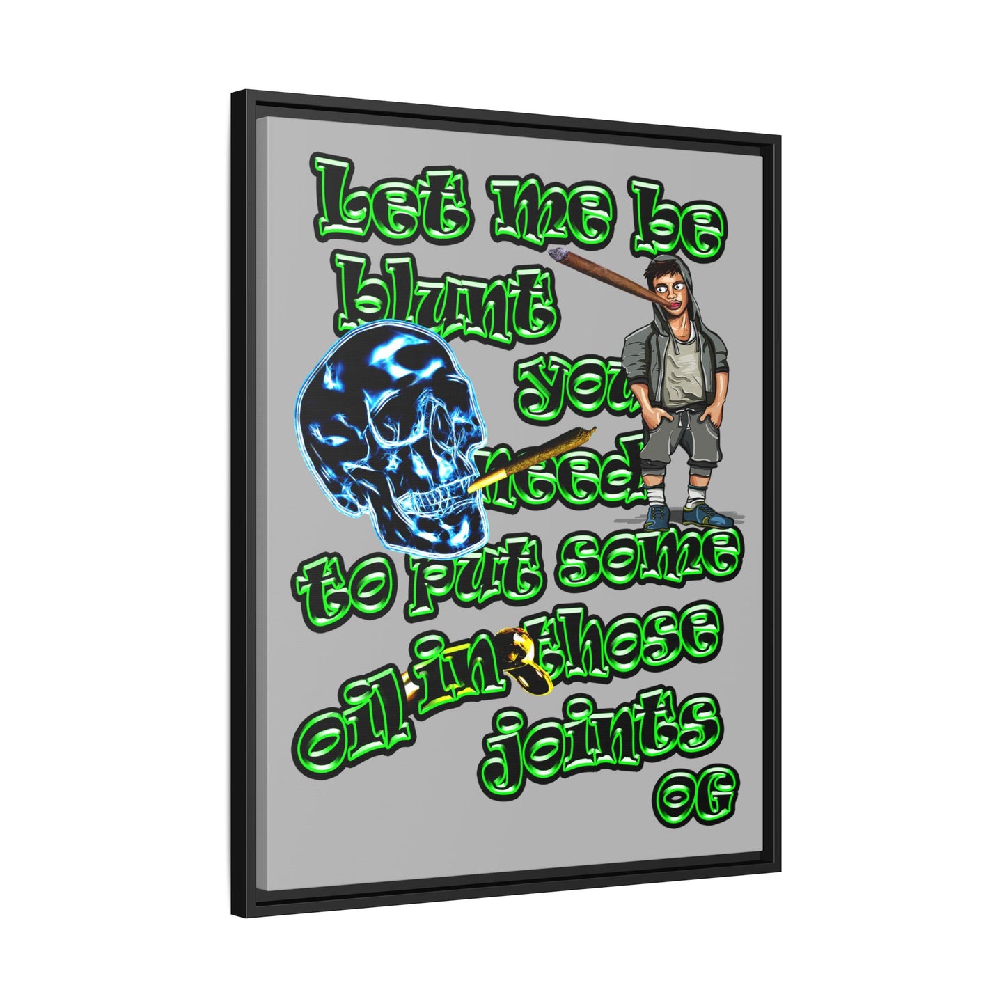 og - framed canvas art (light grey)
