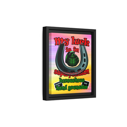my luck - framed canvas art (color blur)