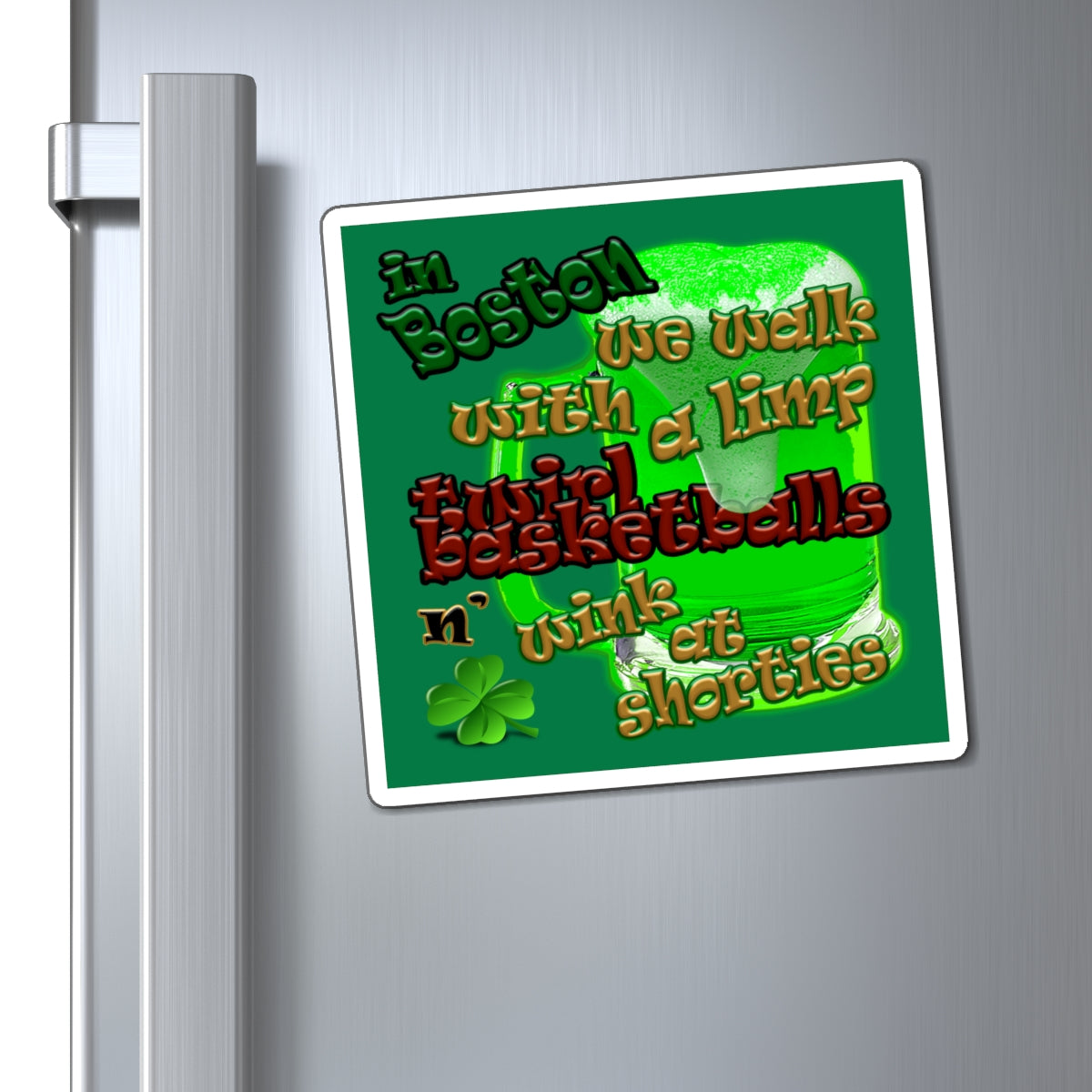celtics logo - Magnets - (dark green)