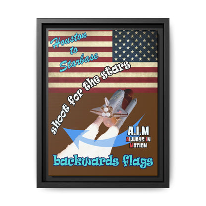 shoot for the stars - framed canvas art (brown)