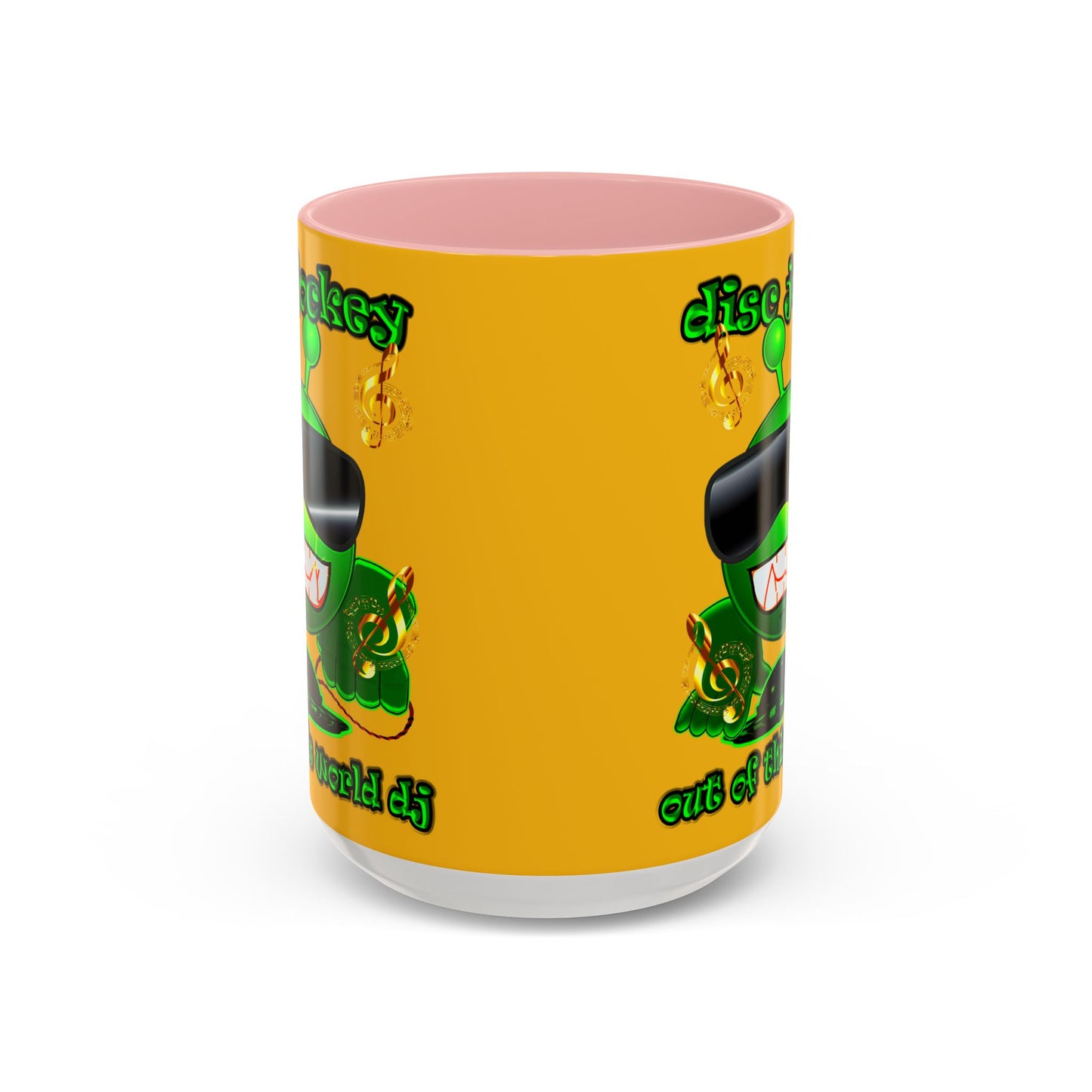 disc jockey - Accent Mug (yellow)