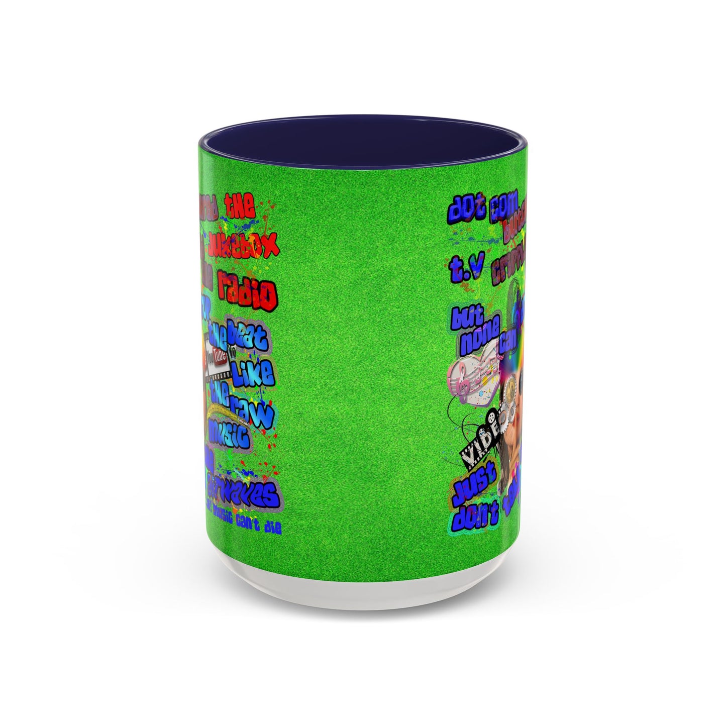 drop the beat - Accent Mug (green turf)