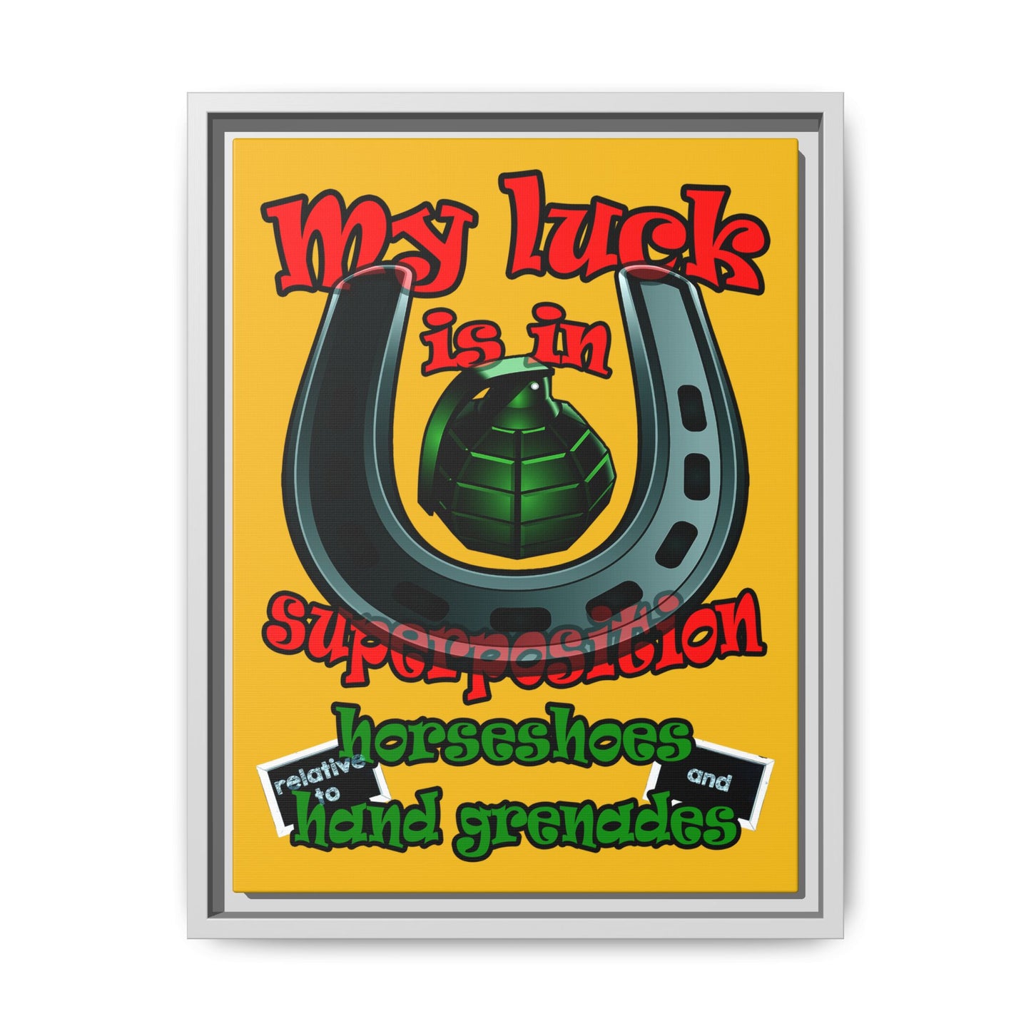 my luck - framed canvas art (yellow)