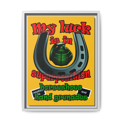 my luck - framed canvas art (yellow)