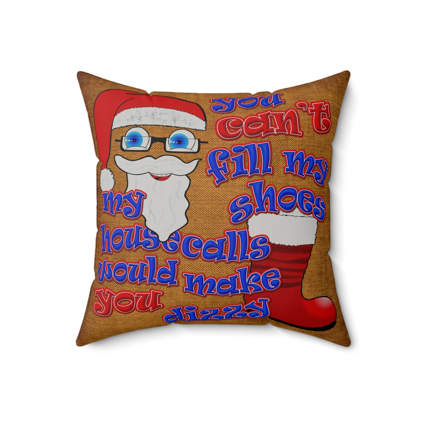 santa's shoes - Faux Suede Square Pillow - (dichromatic brown papyrus)