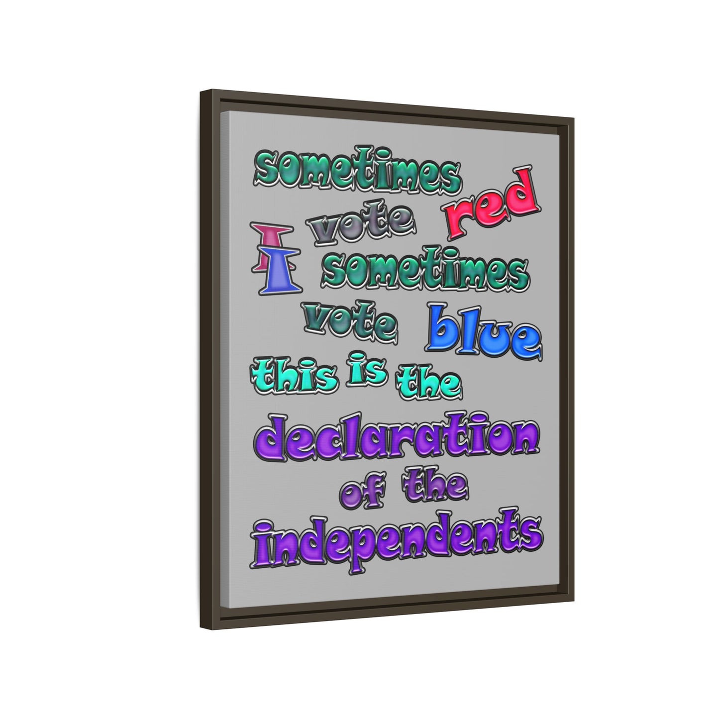 declaration of the independents - framed canvas art (light grey)