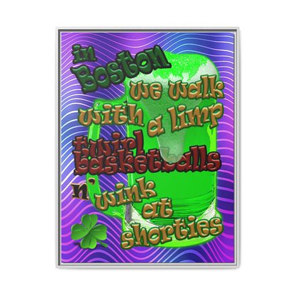 celtics logo - framed canvas art (purple wave)