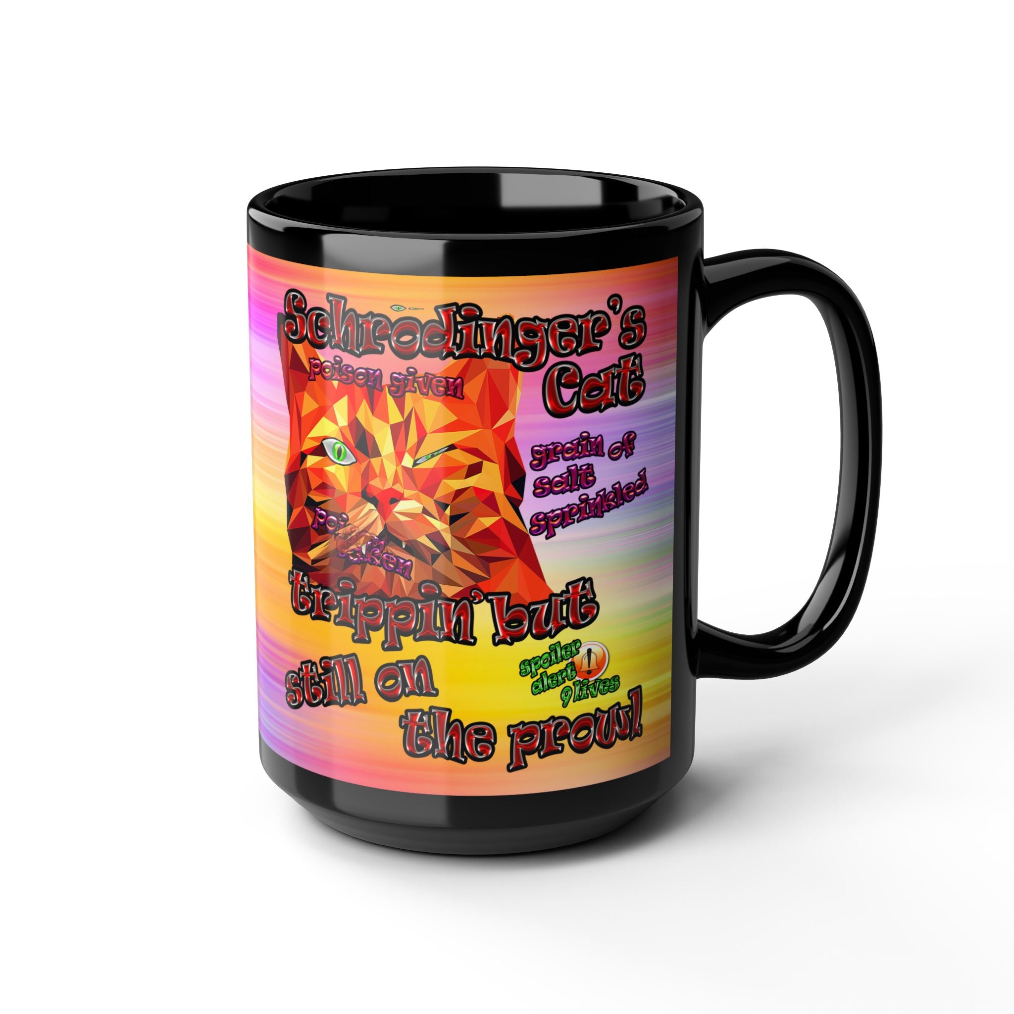 schrodinger's cat - Black Mug (color blur)
