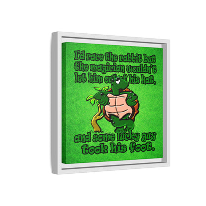 turtle race - framed canvas art (green turf)