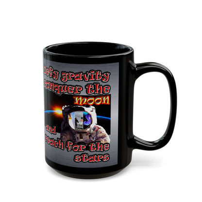 defy conquer reach - Black Mug (brushed nickel)