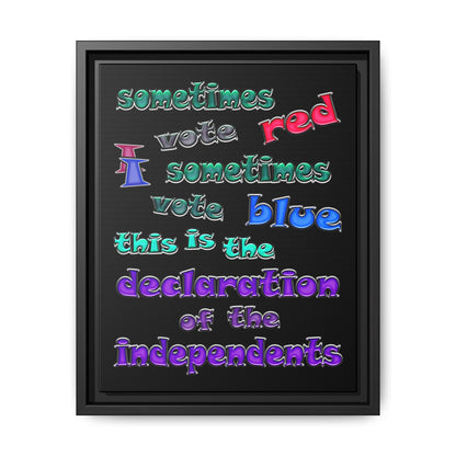 declaration of the independents - framed canvas art (black)