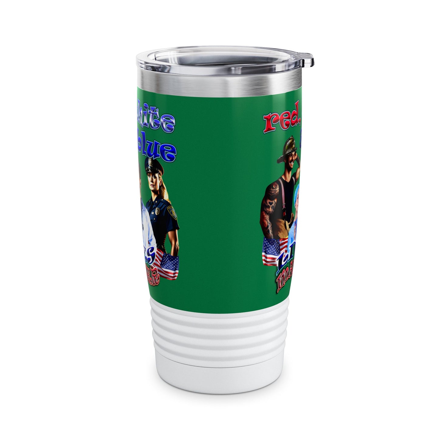 rw&b lives matter - Ringneck Tumbler, 20oz (dark green)