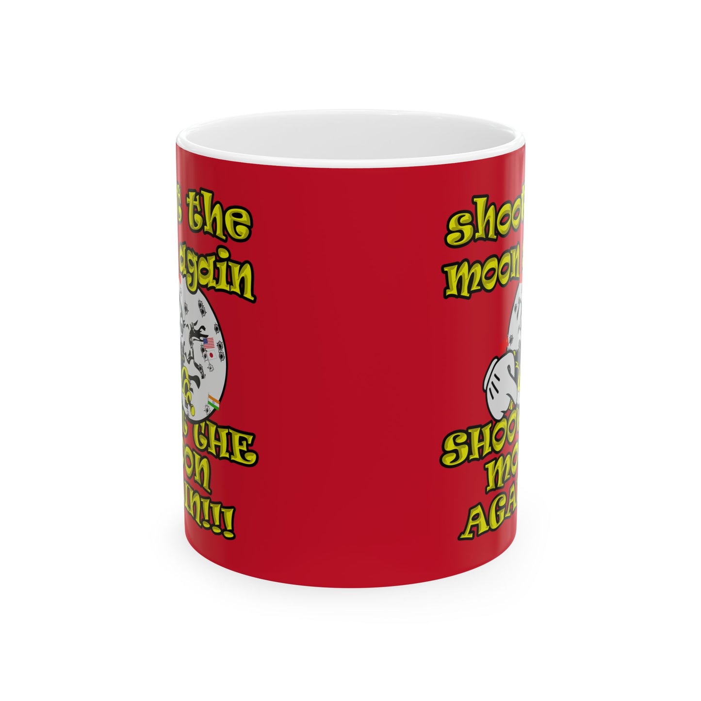 shoot the moon again - White Mug (dark red)