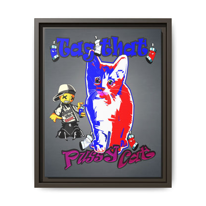 tag that - framed canvas art (grey-light grey)