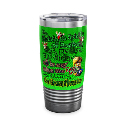 christmas spirits of boston - Ringneck Tumbler, 20oz (logo green)