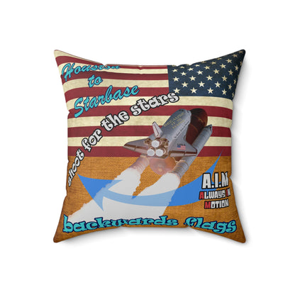 shoot for the stars - Spun Polyester Square Pillow - (dichromatic brown papyrus)