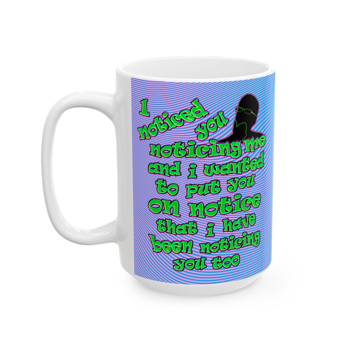 noticed you noticing - White Mug (light blue-purple wave)
