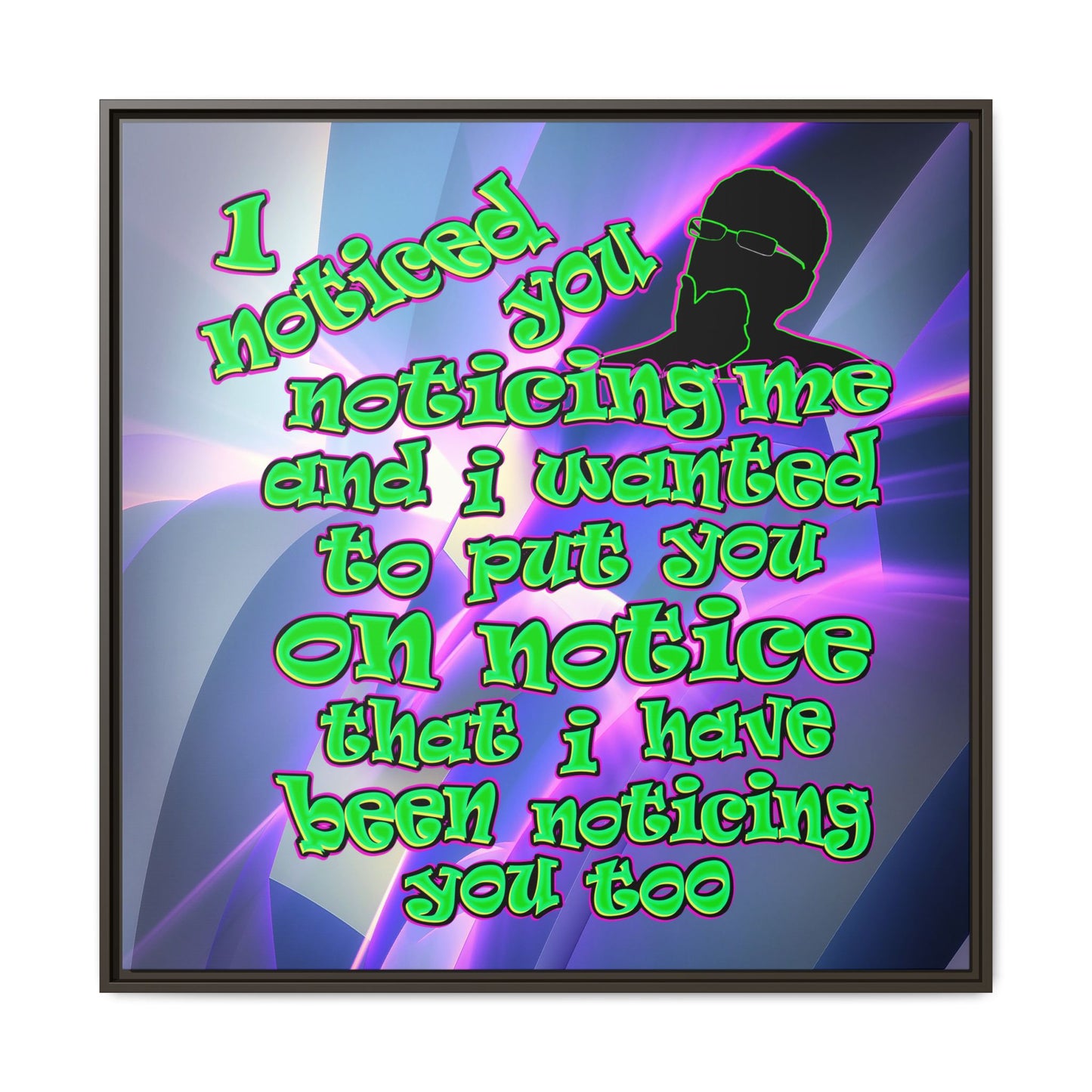 noticed you noticing - framed canvas art (grey-pink wave)