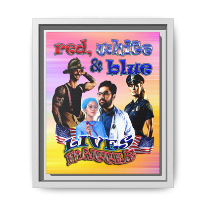 rw&b lives matter - framed canvas art (color blur)