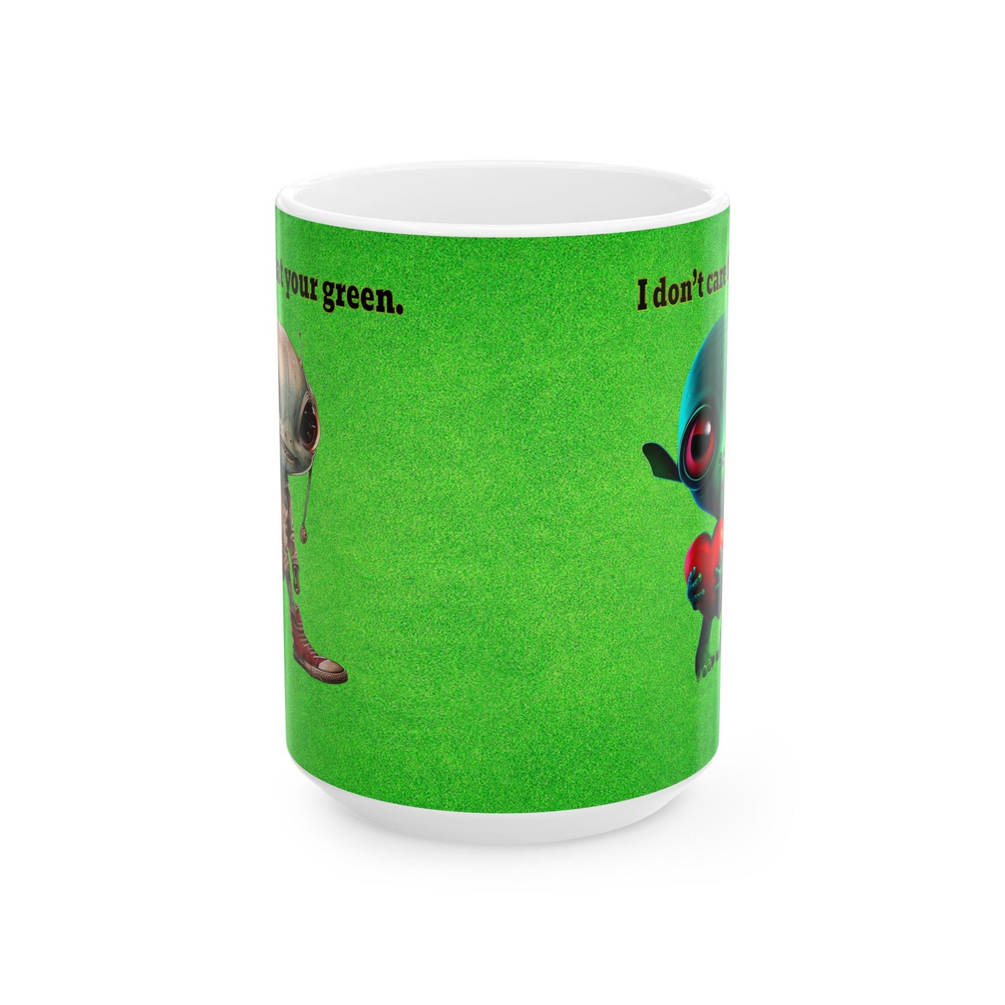 I don't care that your grey - White Mug (green turf)