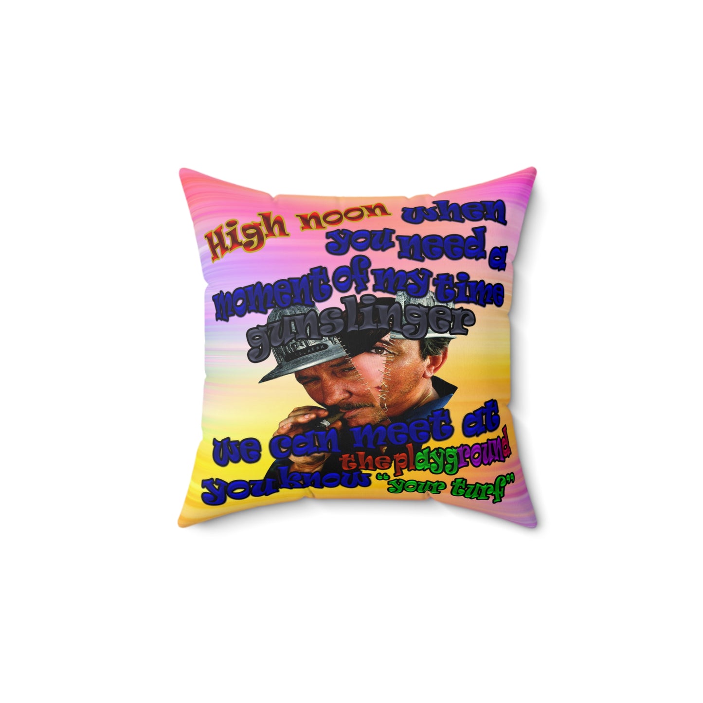 high noon - Faux Suede Square Pillow - (color blur)