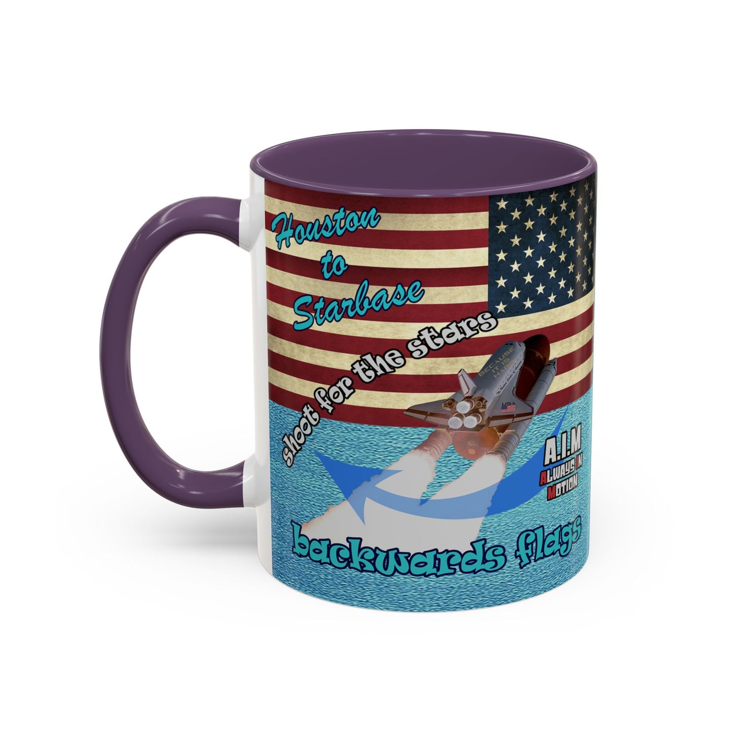shoot for the stars - Accent Mug (faded blue)
