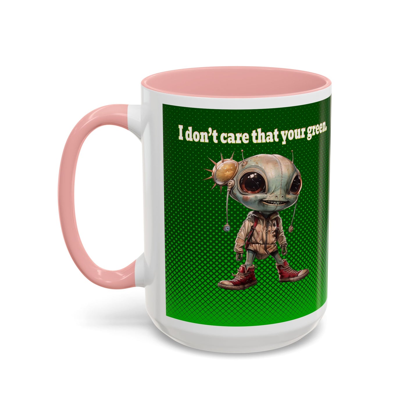 I don't care that your grey - Accent Mug (logo green)