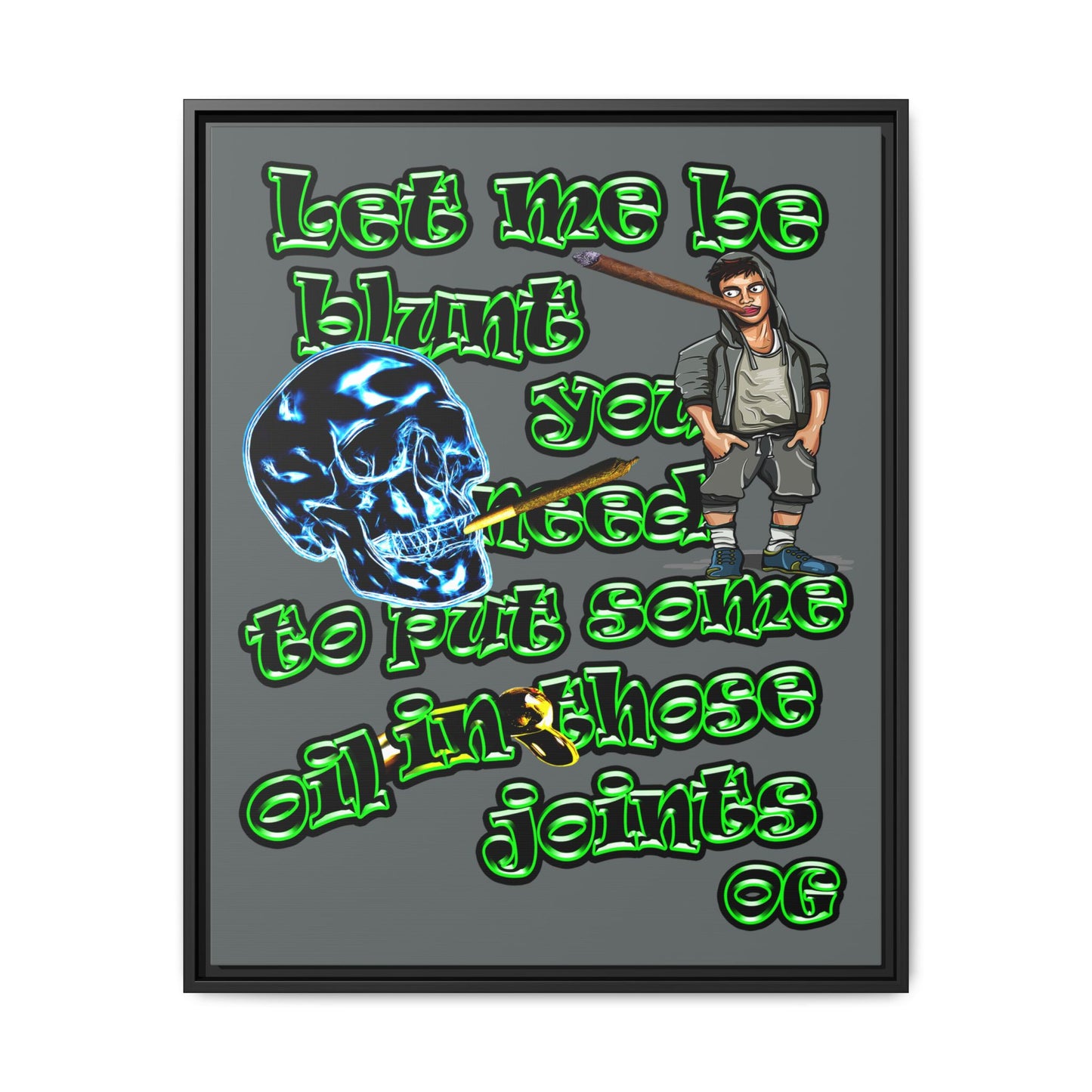 og - framed canvas art (dark grey)